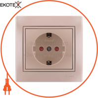 Розетка с защитой от детей - FireProof Бакелит 701-3030-124B Цвет Жемчужно-белый металлик 16A 250V~