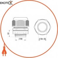 Кабельний ввід e.mg.stand.50, IP68, чорний, Enext, s067017