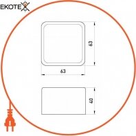 Вимикач одноклавішний e.touch.1111.w для зовнішнього монтажу, білий, Enext, p043002