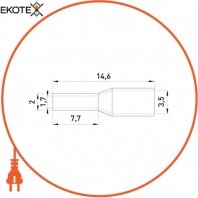 Ізольований наконечник втулковий e.terminal.stand.e1508.grey 1,5 кв. мм, сірий, Enext, s3036027