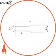 Enext s3036001 изолированный наконечник втулочный e.terminal.stand.e0508. red 0.5 кв. мм, красный