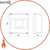 Enext CSU1035 корпус пластиковый 8-модульный e.plbox.stand.08, без дверцы