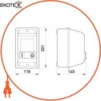 Enext i0100018 электромагнитный пускатель e.industrial.ukq.50mb.230v, 50а, 230в