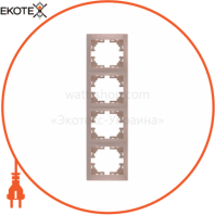 Рамка 4-ая вертикальная б/вст 701-0303-154 Цвет Крем / Крем 10АХ 250V~