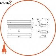 Enext l001106 светильник люминесцентный e.lum.ch.2404.1.21.180 d поворотный с электронным балластом с лампой т5