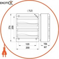 Корпус пластиковий навісний (NT) 26-модульний, дворядний, IP 40, Enext, 6664-126