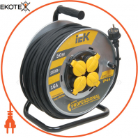 Котушка УК50 на мет. з термозахистом 4 місця 2P+PE/50м КГ 3х1,5мм2 IP44 PROFESSIONAL IEK