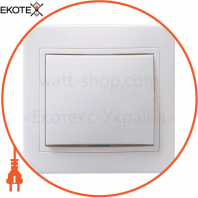 Вимикач 1-клавішний ВС10-1-0-КБ 10А кераміка КВАРТА білий IEK