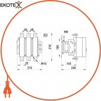 Контактор e.industrial.ukc.500.400, 500А, 400В, 1NO, Enext, i.0090068
