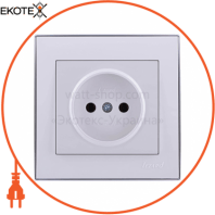 Розетка б/з - FireProof Бакеліт 703-0225-121B Колір Білий/Хром 250V 16A~