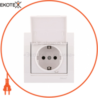 Розетка з/з з кришкою - FireProof Бакеліт 702-0202-123B Колір Білий/Білий 250V 16A~