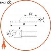 Кабельний мідний наконечник e.end.stand.dt.b10, Enext, s060001