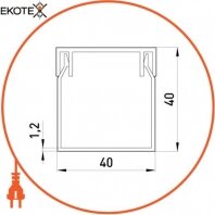 Короб пластиковий e.trunking.stand.40.40, 40х40мм, 2м, Enext, s033008