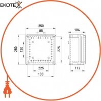 Enext 9303-000 коробка распределительная пластиковая z3 w 1-3-3-4 ip55 (250*250*186)