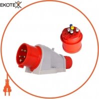 Силова вилка стаціонарна розбірна 3Р+Z, 400В, 16A, IP44 безгвинтова, Enext, 114S