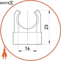 Enext s9035001 u-образная клипса e.pipe.u.clip.stand.16 для труб d16мм