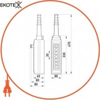 Тельферный пост e.cs.stand.xac.a.6813, шестикнопочный, Enext, s007014