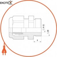Кабельний затискач PG-13.5 для коробок TAREL, Enext, 1111-013