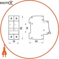 Enext p008012 выключатель нагрузки на din-рейку e.is.2.125, 2р, 125а