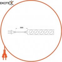 Enext s042065 удлинитель e. es. 5. 5 5 гнезд, 5м, без ж/к
