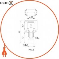 Enext s4039005 наконечник-разъем изолированный серии fn e.terminal.stand.mdfn5.5.250.yellow (fn.m.4.6) 4-6 кв.мм папа