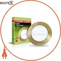 Світлодіодний EUROLAMP LED Світильник круглий точковий 6W 4000K(golden), Eurolamp, LED-DLR-6/4(golden)