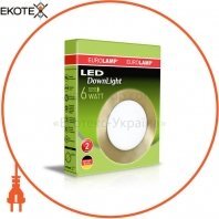 Світлодіодний EUROLAMP LED Світильник круглий точковий 6W 4000K(golden), Eurolamp, LED-DLR-6/4(golden)