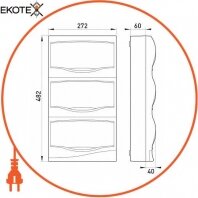 Enext s0290012 корпус пластиковый 36-модульный e.plbox.stand.n.36m, навесной