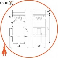 Кнопка-індикатор e.pb.la.stand.32.td.11.yellow, жовта, Enext, s010005