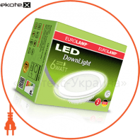 EUROLAMP LED Світильник круглий скло Downlight 6W 4000K (30), Eurolamp, LED-DLR-6/4(скло)