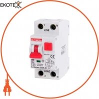 Выключатель дифференциального тока с защитой от сверхтоков e.rcbo.pro.2.C25.30, 1P+N, 25А, С, тип А, 30мА