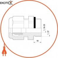 Enext s048007 кабельный ввод e.pgl.stand.29, с удлиненной резьбой и уплотнителем