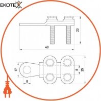 Enext s0170001 наконечник кабельный e.end.stand.clamp.16.25 на винтах