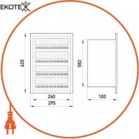 Enext s0100125 корпус e.mbox.stand.w.48. z металлический, под 48 мод., встраиваемый, с замком