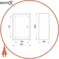 Enext БМ-106+П бокс монтажный навесной бм-106+п (600х1000х300) ip54