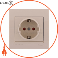 Розетка с защитой от детей керамика 702-0303-124 Цвет Крем / Крем 16A 250V~