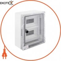 Корпус ударостійкий з АБС-пластику e.plbox.250.330.130.18m.tr, 250х330х130мм, IP65 з прозорими дверима і під панеллю 18 модулів, Enext, CP5112