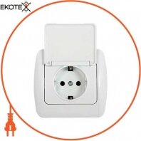Розетка e.install.stand.810С з з/к з кришкою і рамкою