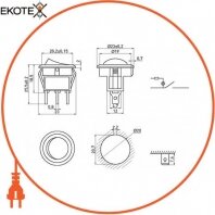 Enext s2040001 переключатель клавишный e.switch.key.01, 3 pin, с индикацией