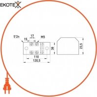 Enext p056017 клеммная колодка защищенная e.tc.protect.45.6, 45а, 6 полюсов