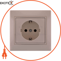 Розетка з/з - FireProof Бакеліт 701-0303-122B Колір Крем / Крем 250V 16A~