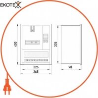 Enext s0100066 корпус e.mbox.stand.w.f1.10.z.e металлический, под 1-ф. электронный счетчик, 10 мод., встраиваемый, с замком