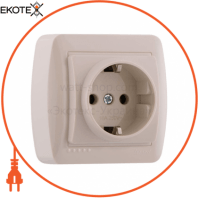 Розетка с/з керамика 711-0300-122 Цвет Крем / Крем 16A 250V~