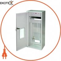 Шафа розподільний e.mbox.UA-3-Z/О мет. навісний, 3-ф. лічильник,12 мод. замком вікном, 560х255х185 мм, Enext, RU-3-Z/О