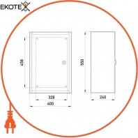 Enext БМ-55+П бокс монтажный навесной бм-55+п (400х550х240) ip54