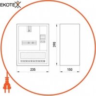 Enext s0100015 корпус e.mbox.stand.n.f1.10.z металлический, под 1-ф. счетчик, 10 мод., навесной, с замком