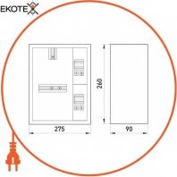 Enext s0100063 корпус e.mbox.stand.n.f1.04.z.e металлический, под 1-ф. электронный счетчик, 4 мод., навесной, с замком