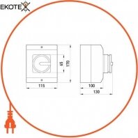 Enext i0360020 пакетный переключатель в корпусе e.industrial.sb.1-0.4.40, 4р, 40а (0-1)