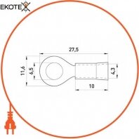 Ізольований наконечник e.terminal.stand.rv1.1,25.6.orange 0.5-1.5 кв. мм, помаранчевий, Enext, s1036014