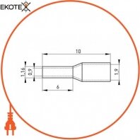Ізольований наконечник втулковий e.terminal.stand.e0306.red 0.25 кв. мм, червоний, Enext, s3036059